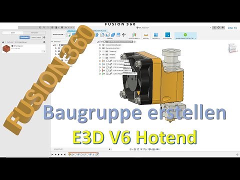 Fusion 360 E3D V6 Hotend Baugruppe / Zusammenbau erstellen - Gelenke - Unterbaugruppe - Zep To