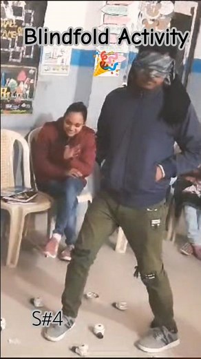 Blindfold Trust Challenge: Navigate the Obstacle Course with Partner Guidance! #shorts #tyshorts