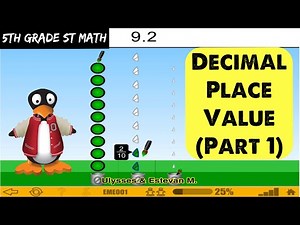 Decimal Place Value (Part 1) - 5th Grade ST Math With JiJi The Penguin