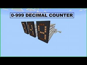 0-999 decimal counter using binary up counters - Minecraft bedrock/java