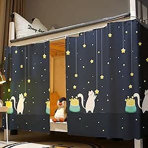Amazon.com: YMMMY ROSE Bunk Bed Curtains Dustproof Blackout Underbed Privacy Bed Curtains Bed Canopy 350g Twin Bunk Bed Cloth Shading Net for Single Sleeper Dorm Bedroom 2 Panels : Home & Kitchen