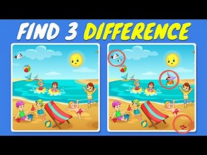 Spot the Differences ☀️ Find 3 Differences between two pictures!! Summer Edition