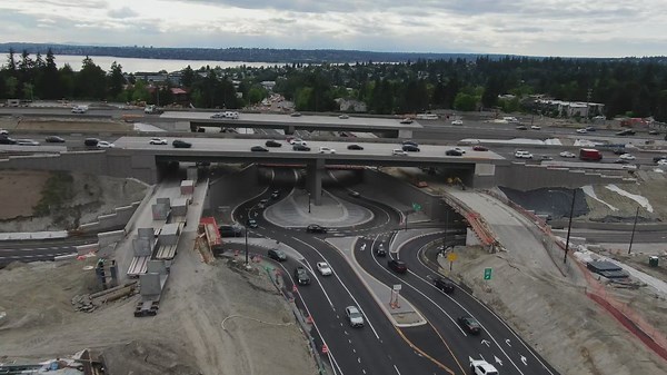 Eastside drivers frustrated over new roundabout along I-405 in Kirkland