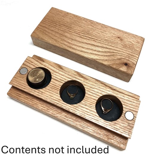 Solid Oak Storage Box – Sliding Dovetail Lid, Ring Coin Organizer - Etsy