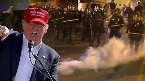 211K views · 1.1K reactions | Protesters in New Mexico threw rocks and bottles at police outside Donald J. Trump's rally. | HuffPost | Facebook