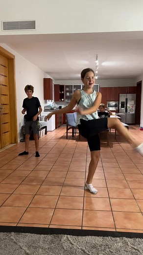 Elise creates a dance… Isaac trying to follow along😂 #dance #21pilots #saturday #funny