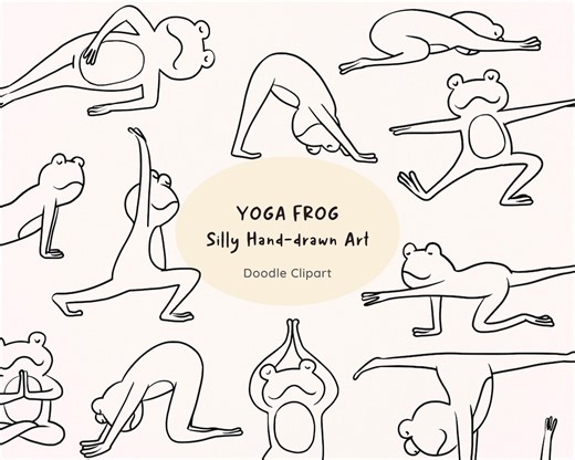 Yoga Frog SVG Bundle: Hand-drawn Animal Clipart (digital Download) - Etsy
