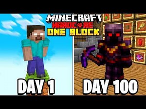 100 Days on ONE BLOCK in MINECRAFT HARDCORE!🔥#minecraft #minecraft100days