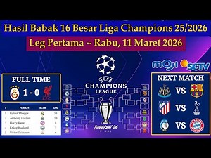 Champions League Round of 16 Results Leg 1 - Galatasaray vs Liverpool - UCL 2025/2026