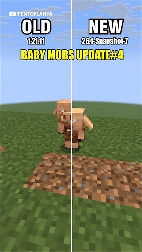 Minecraft New vs Old Baby Zombie Mobs Models #4 | (26.1 snapshot 7)