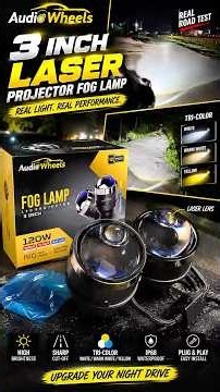 🔥 Audio Wheels PR-06 120W Tri Color Projector Fog Lamp | 15,000LM Light Bomb Test 😱