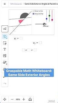 Same side exterior angles and parallel lines (Graspable Math whiteboard) #mathematics #math #maths