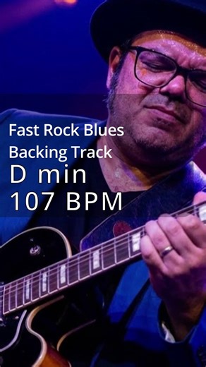 Fast Rock Blues Backing Track in D min at 107 BPM – Practice Short