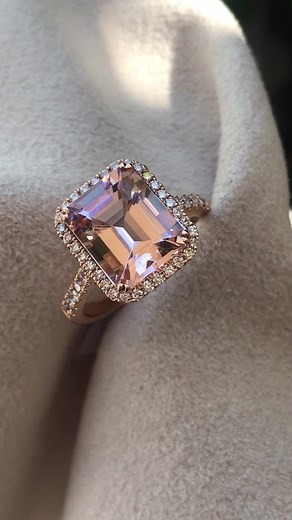 Pink Morganite Diamond Rose Gold Ring  Associated to be a crystal...