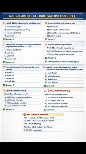 Uniform Civil Code Explained 🔥 Article 44 UPSC Polity