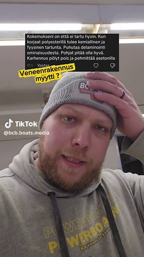 Lasikuitukorjauksessa pinnan pehmennys Asetonilla ennen laminointia? Totta vai Tarua? #lasikuitu #lujitemuovi #veneenrakennus #veneenkorjaus #bcbveneilyjasaaristo