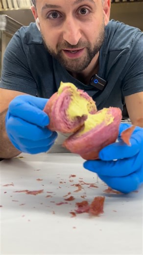 Part 3 of the Ube croissant pastry dough experiment at the bakery 💜 After 12 hours of proofing I was honestly upset seeing how small the Ube croissant dough looked. I thought it was going to be all mush inside. But Alhamdulillah it actually turned out pretty good this time 🙏 Thank you all so much for watching this three part Ube croissant series 🥐 If you enjoy this kind of behind the scenes baking content please let me know so I can keep sharing more from the bakery 💜 #bakery #halal #food #k