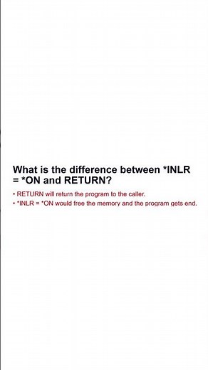 What is the difference between *INLR = *ON and RETURN
