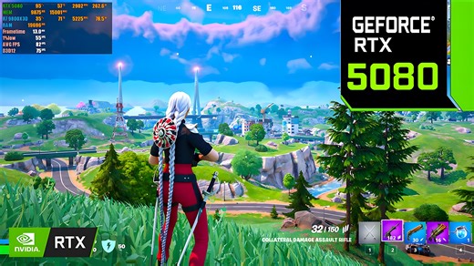 堡垒之夜 ：(Fortnite) RTX 5080 16G - R7 9800X3D - 32GB RAM  特效全开测试一局