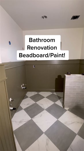 Bathroom Renovation: Installing Beadboard Panels, Trim, & Paint! 🤩 #bathroomrenovation #bathroomremodel #homerenovation #renovation #diy #homeimprovement #interiordesign #interiordesigner #homediy #fixerupper