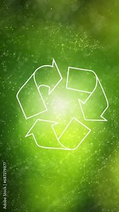 Loop artistic nature bokeh with recycle symbol loop motion