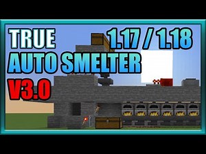 Updated True Automatic Smelter for Minecraft 1.17 / 1.18 (Java edition) - No Levers!