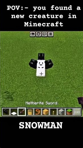 Snowman in Minecraft 😱😱 #shorts #minecraft #minecraftshorts #minecraftrealistic #minecraftmemes