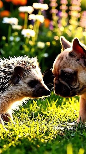 Unexpected Friendship: Tiny Hedgehog Meets Playful Puppy | Heart-Melting Animal Story