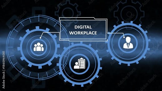 digital workplace data visualization with team and user icons. virtual business monitor focusing on employee connectivity. advanced cybernetic screen with management symbols.