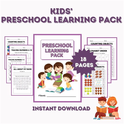 Preschool Learning Pack: 18 Page Toddler Activity Bundle (digital Download) - Etsy