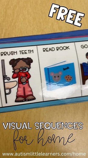 6.8K views · 150 reactions | Grab up this free set of visual sequence cue cards for home! If you are an educator, print these off and send home to families!  Go to: www.autismlittlelearners.com/home #autism #autismclassroom #autismteacherloop #autismteacher #spedteacher #preschoolslp #speechtherapist #spedteachersofinstagram #autismmom #autismdad #autismfamily #viusalsupports #autismlittlelearners | Autism Little Learners | Facebook