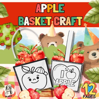 Apple Craft Box & Basket | Fall Season Activity for Kids | Printable Coloring