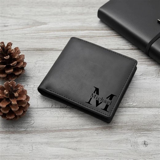 Personalized Leather Wallet, Engraved RFID Bifold Men’s Wallet, Custom Monogram Wallet, Gift for Dad, Custom Name Wallet, Anniversary - Etsy