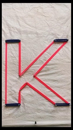🟥⬛(K) Letter Rubber Band 3D Art
