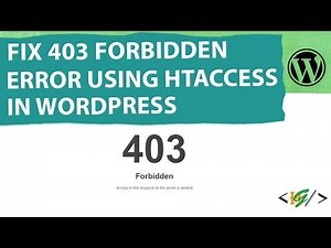 How to Fix 403 Forbidden Access to this Resource on the Server is Denied Error WordPress | Htaccess