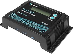Renogy Voyager 20A 12V/24V PWM Waterproof Solar Charge Controller w/ LCD Display for AGM, Gel, Flooded and Lithium Battery, Used in RVs, Trailers, Boats, Yachts, Voyager 20A