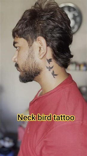 Neck Bird Tattoo ❤️#trending #tattoo #shortsfeed #divya jadhav