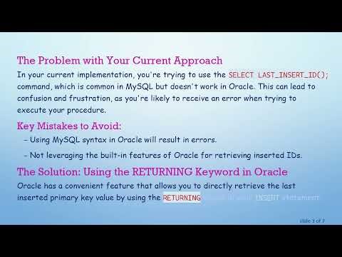 How to Get the Primary Key Value of a Record Inserted in a Table Inside an Oracle Stored Procedure