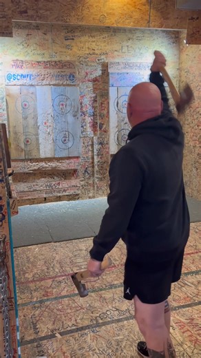 Someone has been practicing for our weekly axe competition. Join us today at 5 for some fun axe throwing No experience required. We will teach you! Kids 8 and older are welcome to participate as well. | SCOUT Northwest Trading Company