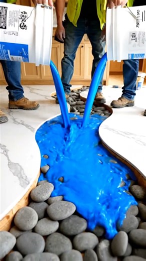 Kitchen Renovation Epoxy Floor Art