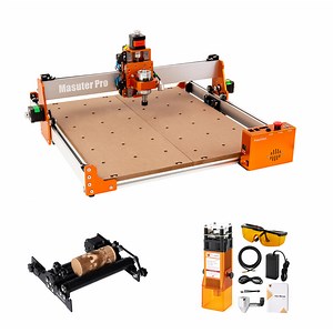 CNC Router Masuter Pro with 40W and Black R42 Rotary Roller Kit