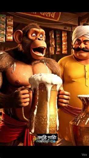 punjab ki Lassi | #shortvideo #monkeystory #aivideo