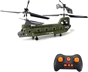 Remote Control Helicopter, S026H Military Transport RC Helicopters with Altitude Hold, One Key Take Off/Landing, LED Light, Low Battery Reminder, Gyro, RC Army Helicopter for Beginners
