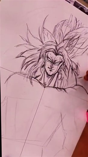 broly outline draw 🔥✨💥#shots #drawing #animeeart #broly