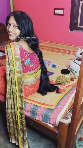 Traditional loose braid hairstyle for Indian housewife