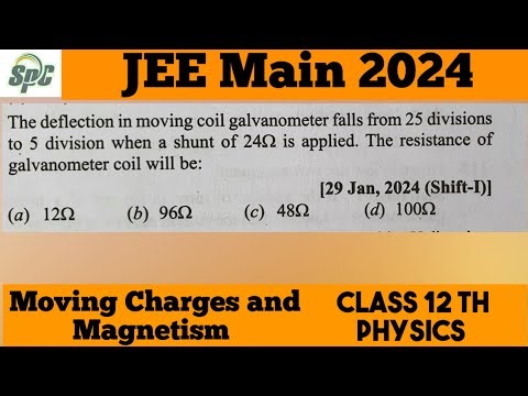 The deflection in moving coil galvanometer falls from 25 divsions to 5 division when a shunt of 24 o
