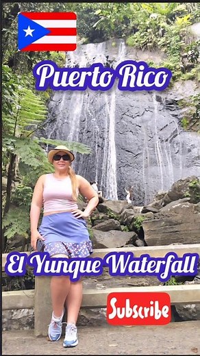 El Yunque Waterfall, Puerto Rico 🌿💦 | Stunning Rainforest View.