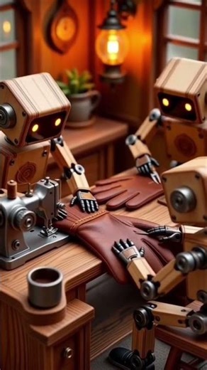 #Miniature Robots Making Leather Gloves