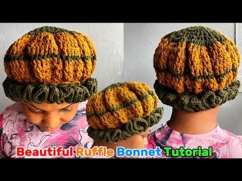 Crochet Ruffle Bonnet Tutorial / How To Crochet A Ruffle Bonnet Step-By-Step (Beginner Friendly)
