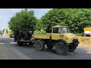 Lanz Bulldog nach Motoreinstellung gezogen vom Unimog